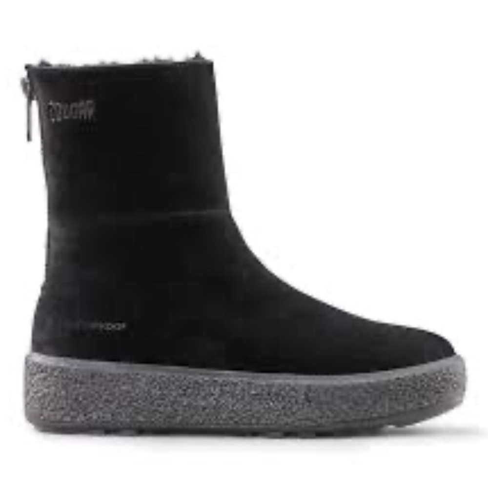 Cougar Button Winter Boot Women's Black Suede Sz 8